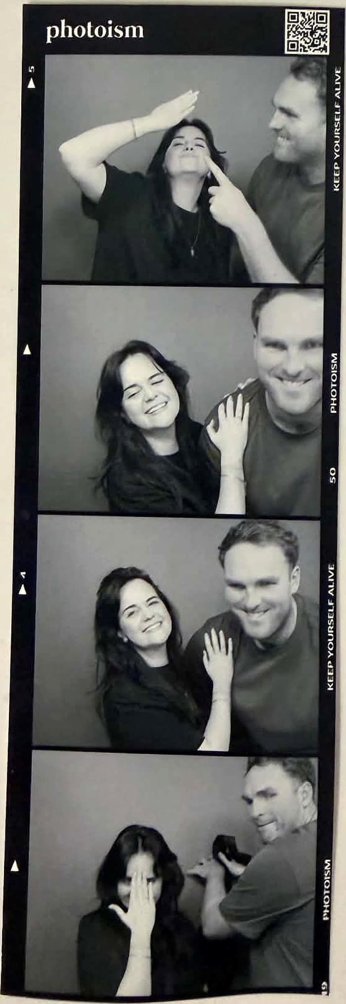 Amy and Duncan in a photo booth